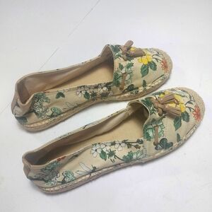 TALBOTS Women's Floral Print Multicolor Slip-on Flats Espardrilles Size 9.5M